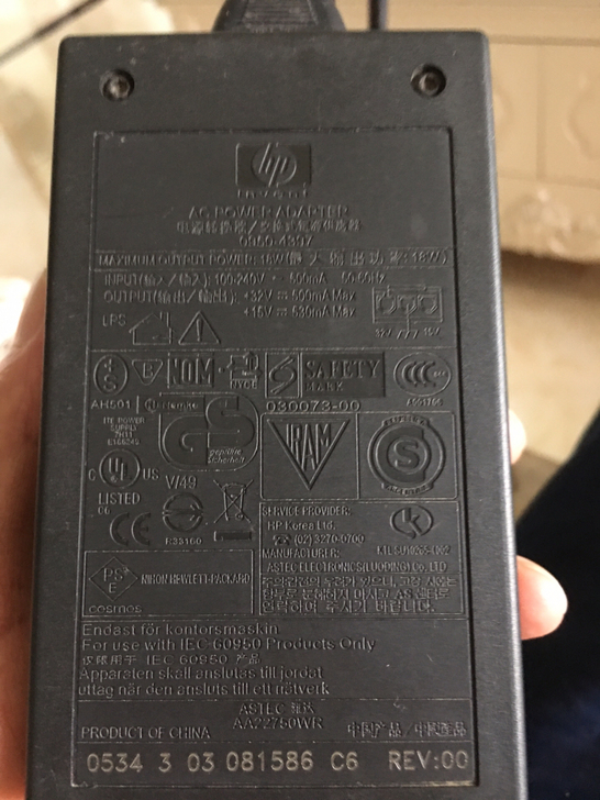 惠普打印机电源适配器型号0950-4397...