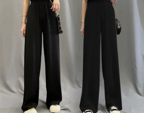 冰丝阔腿裤女夏季薄款裤子休闲高腰2022新...