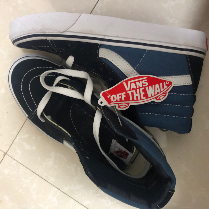 vans海军蓝高帮帆布鞋36.5码