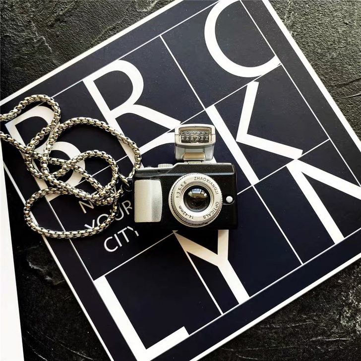 复古仿真发光小相机 ,嘻哈土酷蹦迪吊坠,链...