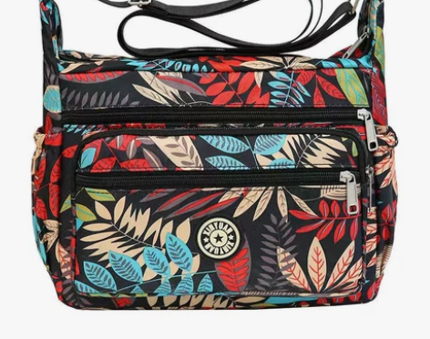 新款斜挎大包休闲中年女士妈妈包多层大容印花...