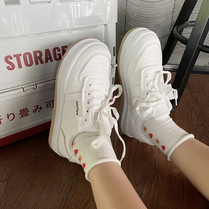 日系chic厚底小白鞋女小红书同款学生运动...