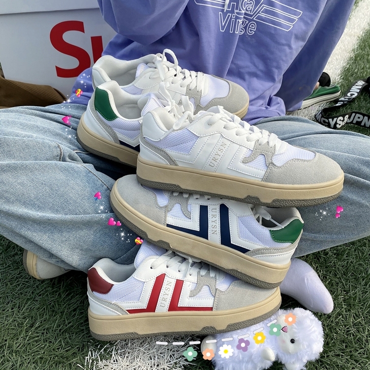 日系德训女鞋ins超火复古板鞋2021年夏...