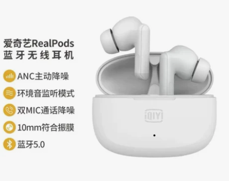 爱奇艺RealPods 无线主动降噪蓝牙耳...