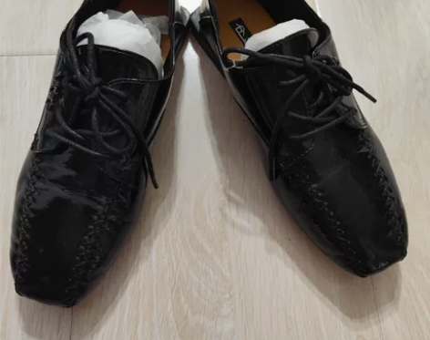 【两双包邮】37号 漆皮 方跟平底单鞋 感...