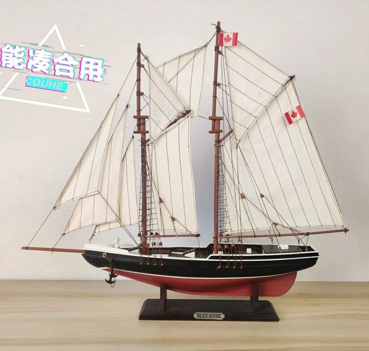 实木质一帆风顺家居装饰品手工工艺品摆件帆船...