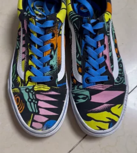 包邮vans彩色帆布鞋硫化鞋37码 就穿了...