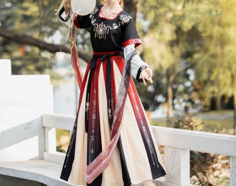 珍缕汉服女正品原创千禧寻坦领三件套一片式齐...