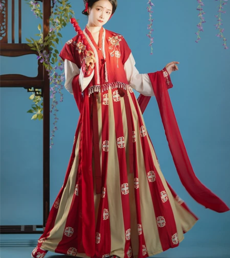 珍缕唐制汉服女正品原创【不夜唐】唐背子齐腰...