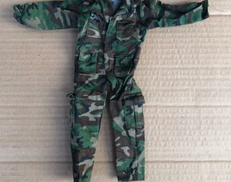 1/6兵人迷彩服连体牛仔裤牛仔衣服,军绿色...