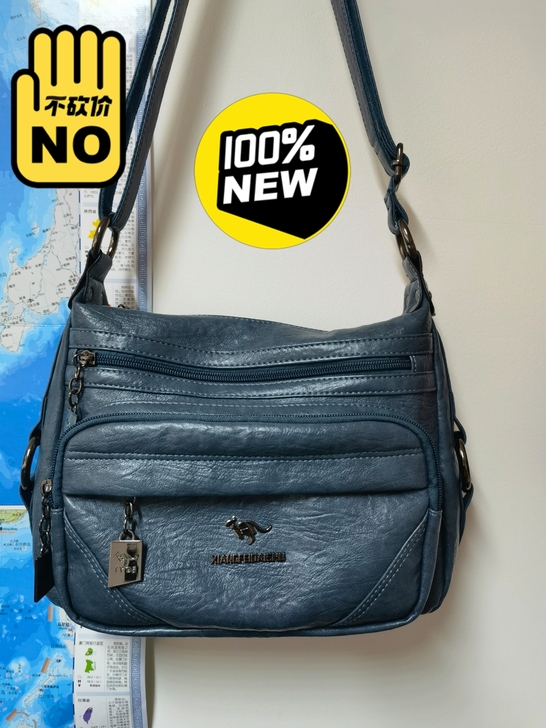 包包女2021新款中年女包妈妈包软皮单肩斜...