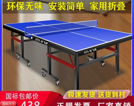 双飞胜家用室内乒乓球桌可折叠乒乓球台标准比...