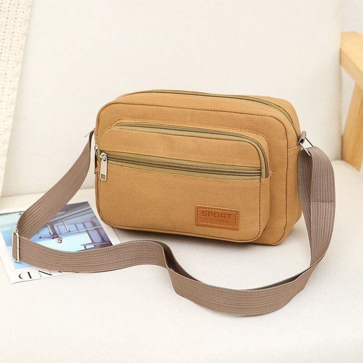 加厚帆布男女包斜挎收钱包生意包牛津单肩包旅...