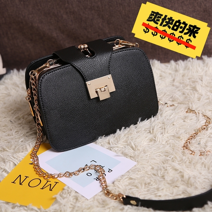 日韩版锁扣多层夹子包单肩斜挎手机小方包时尚...