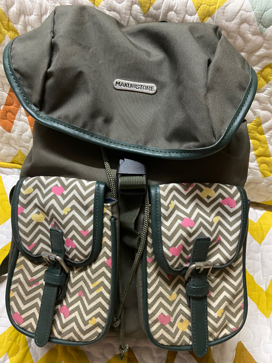 MAKU STORE复古双肩包个性抽绳翻盖...