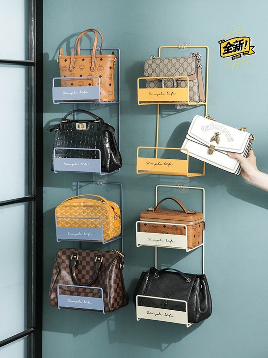 包包收纳架家用卧室衣柜整理架门后墙挂式放包...
