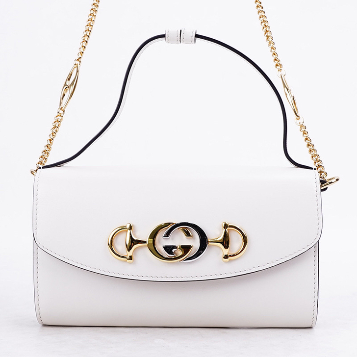 白色全皮链条包单肩斜挎包