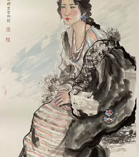 中美协辛宪铭《次仁央宗》138×69cm ...