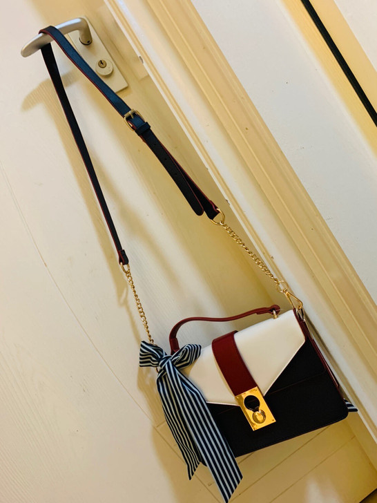 女士拼色包包 小方包 单肩包