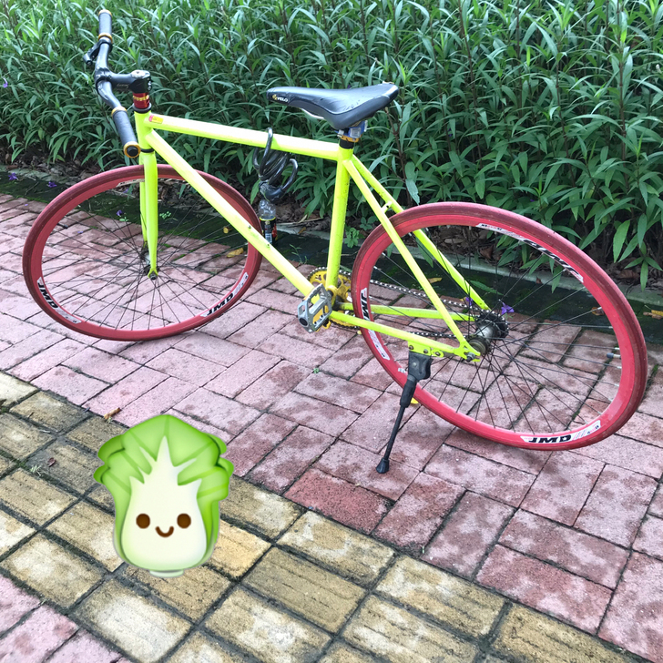 朦太奇死飞，有电车了放着不骑了。