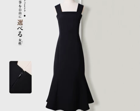 赫本风连衣裙女法式小众小黑裙鱼尾裙名媛长裙...