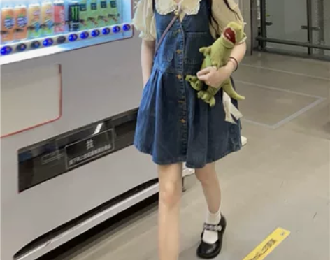 水洗牛仔背心连衣裙女2022年夏装新款韩系...