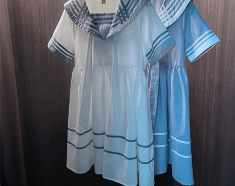 夏季新款女童连衣裙纯棉中大童学院风裙子 颜...