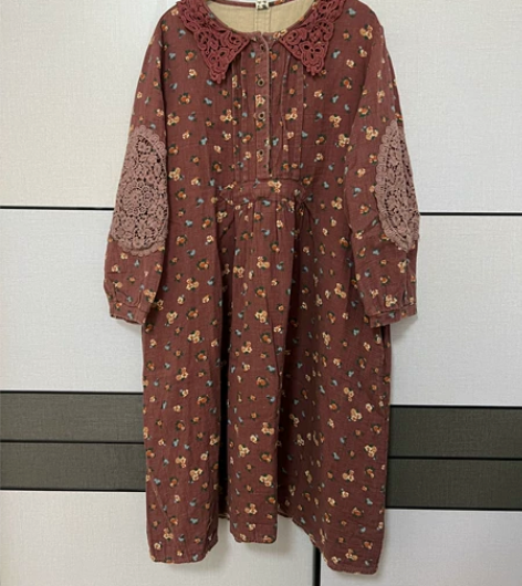 复古日系衬衫文艺棉麻森系半身裙古着vint...