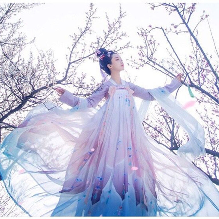 包邮汉服女齐胸襦裙古装仙女日常慈航静送花钿...