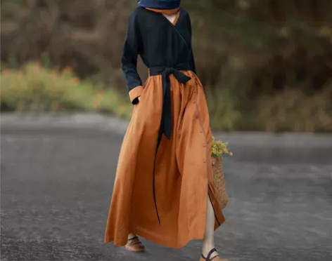 民族风裙 民族风长裙赫轩原著连衣裙2022...