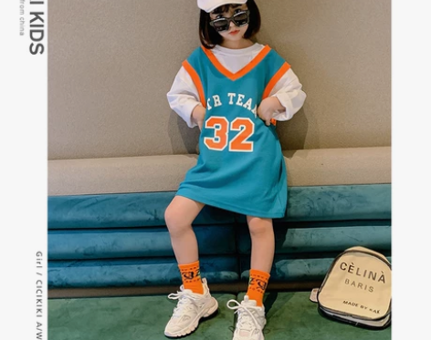 女童连衣裙2020秋季新款韩版中大童上衣运...