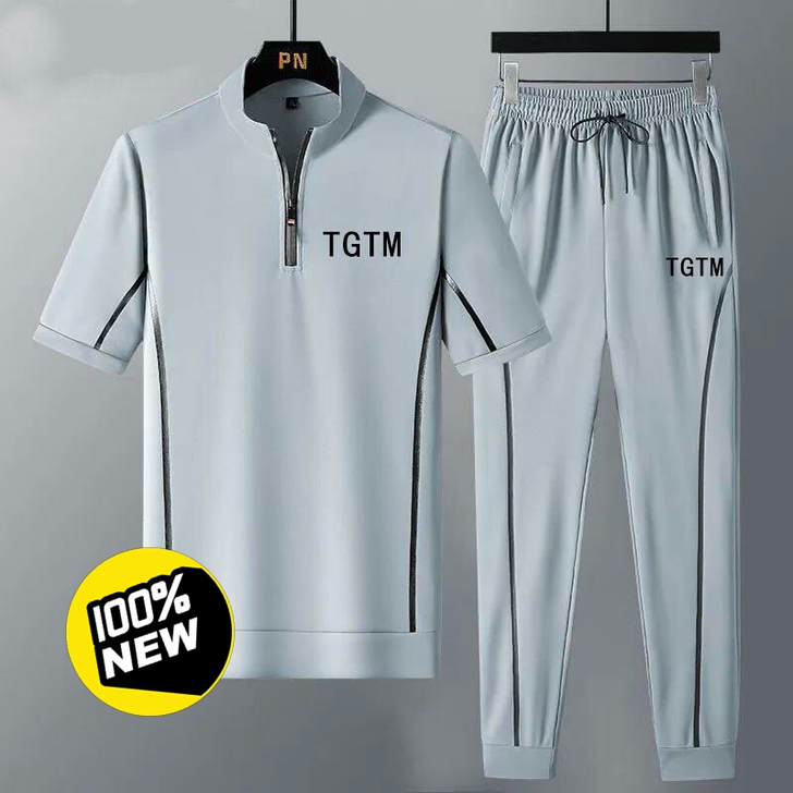 【包邮】夏季冰爽透气套装男薄款短袖t恤男士...