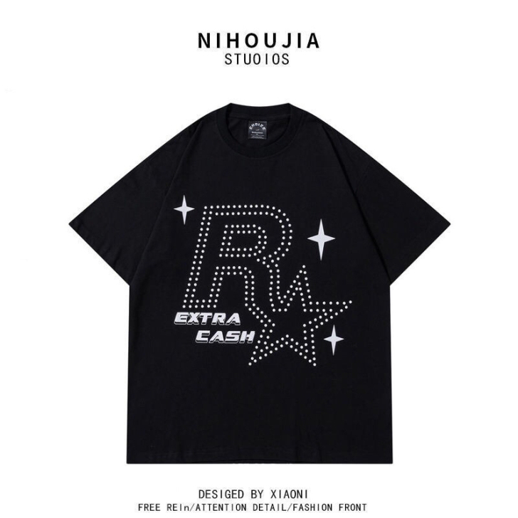 美式日系街头休闲短袖T恤男女宽松显瘦202...