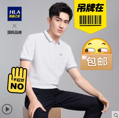 海澜之家林更新同款短袖polo衫t恤，保正...