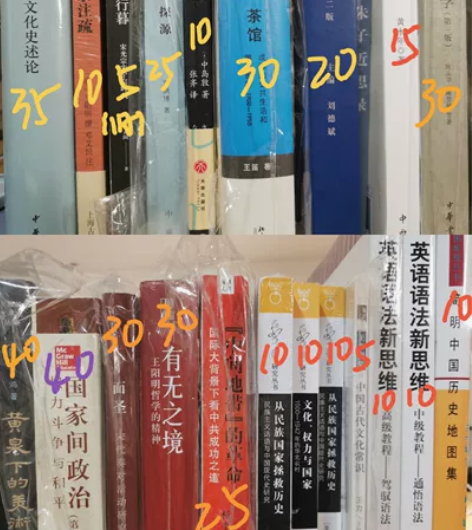 历史书籍  英语教材 美术 文化史 王阳明...