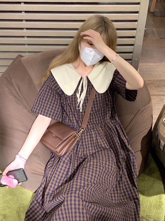 学院风娃娃领裙子，L码  感兴趣的话点##...