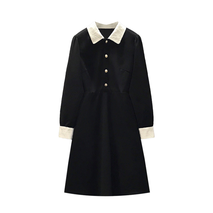 M1 CLUB法式复古蕾丝连衣裙秋季大码收...