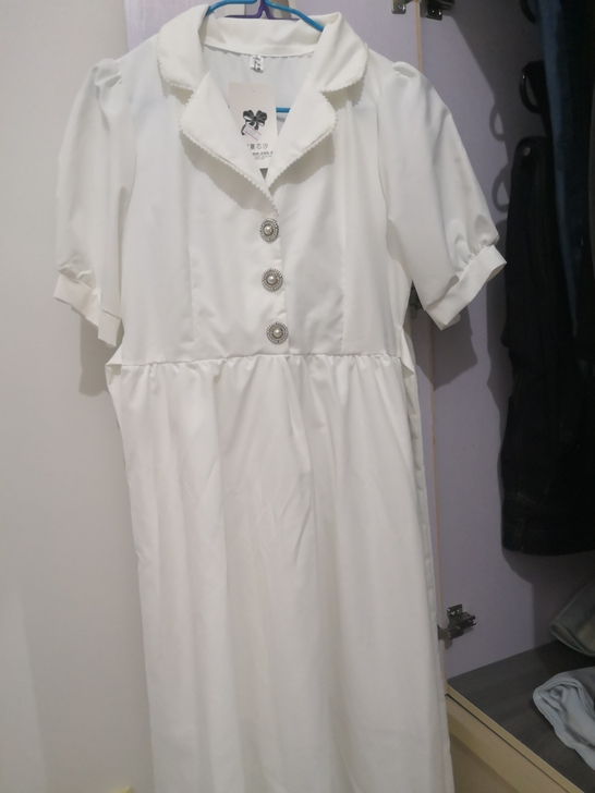 全新白色法式复古连衣裙