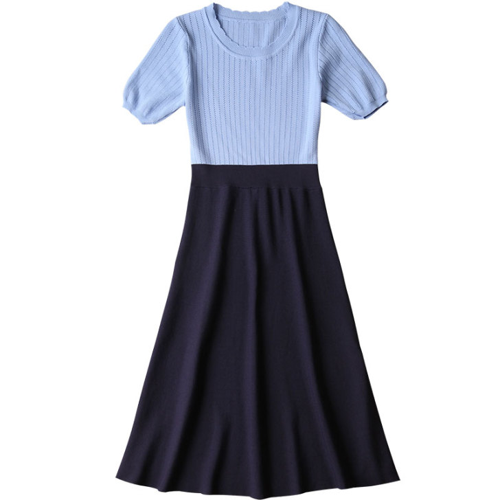 冷淡风高腰连衣裙，收腰修身显瘦m码