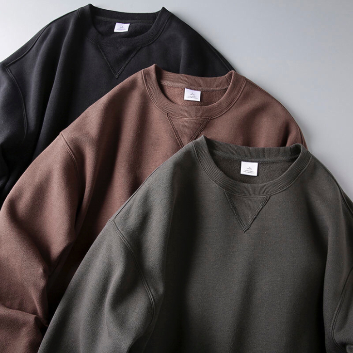 卫衣男女通款毛圈加厚外贸净色圆领套头简约打...