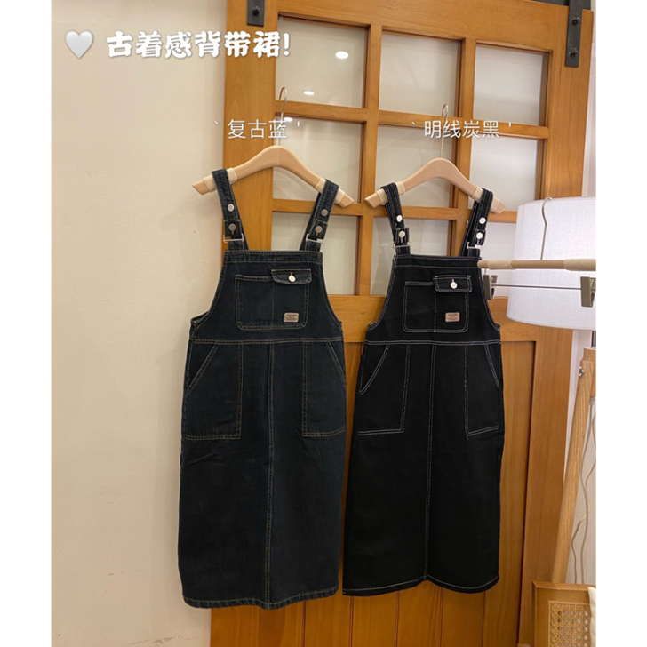 古着感背带裙2.0秋冬版续上版型过分优秀明...