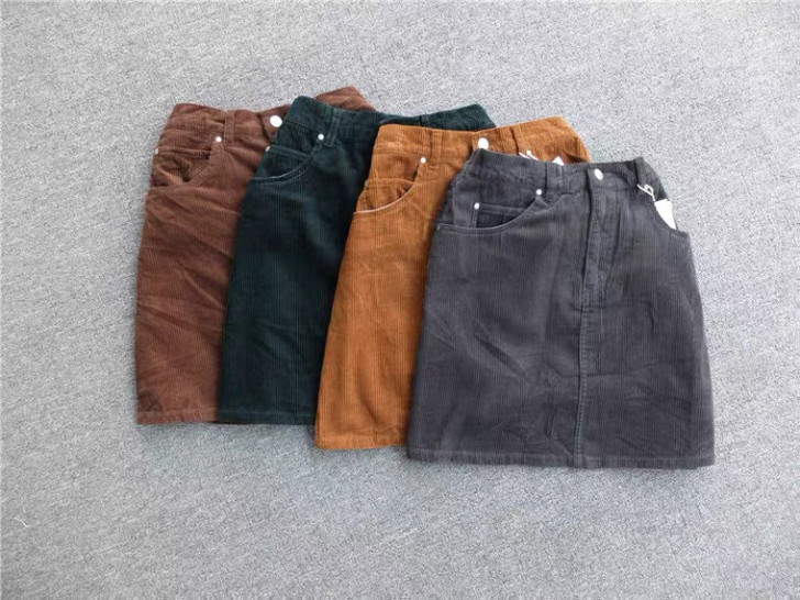 纯日单 均码  夏季新款灯芯绒包臀裙 OL...