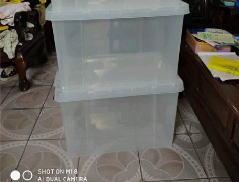 低价处理 50L透明大容量加厚有盖塑料收纳...