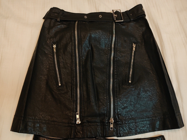 妖精的口袋皮包臀裙