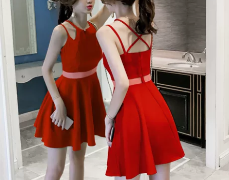 2019流行裙子夏季性感egg法式初恋山本...