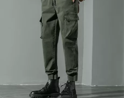 高端休闲裤男潮牌ins宽松侧边拉链束脚长裤...