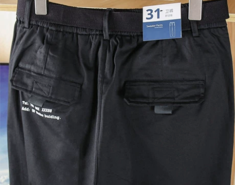 一线减标男裤黑色工装休闲裤男士秋季黑色松紧...