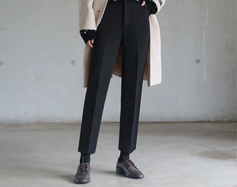 加绒九分西装裤休闲通勤职业OL工作裤 微锥...