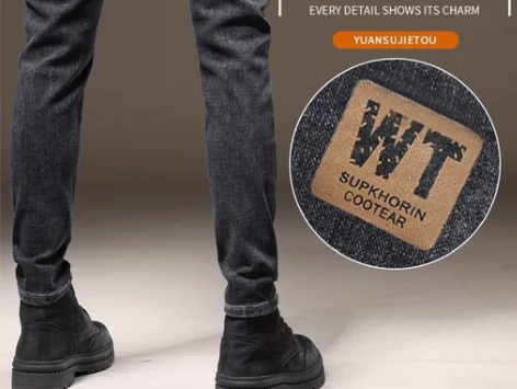 牛仔裤男 牛仔裤子黑色弹力男2022年新款...