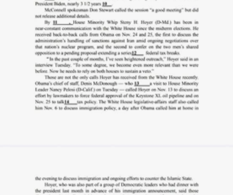 无选项完形填空，非常高质量，题目很难找，不...